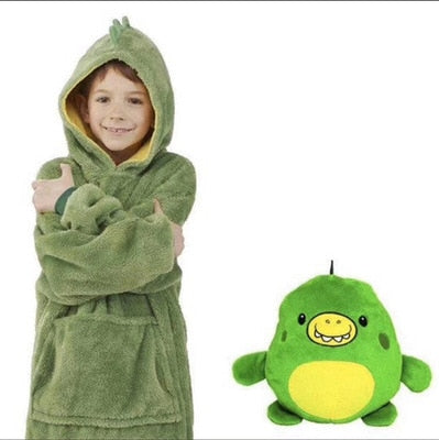 Cute Kids Pets Blanket Hoodie Soft Plush