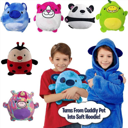 Cute Kids Pets Blanket Hoodie Soft Plush